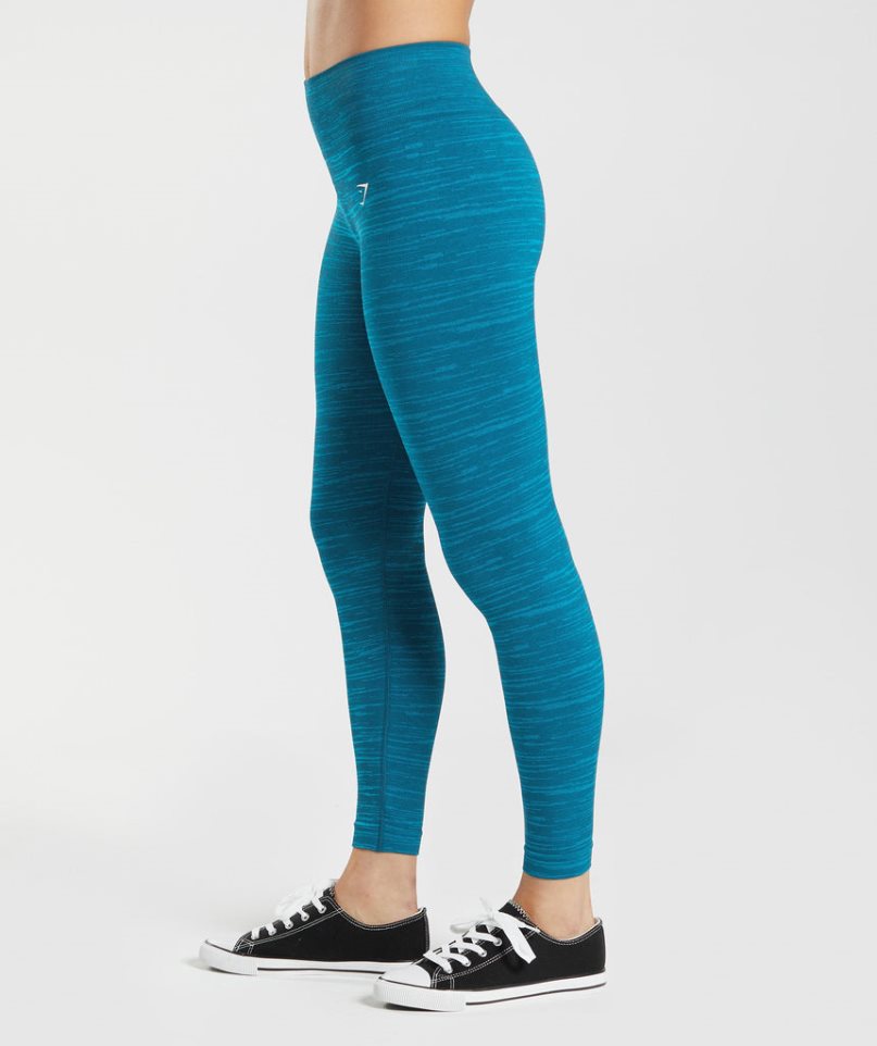 Legginsy Gymshark Adapt Marl Seamless Damskie Niebieskie | PL 835HFL